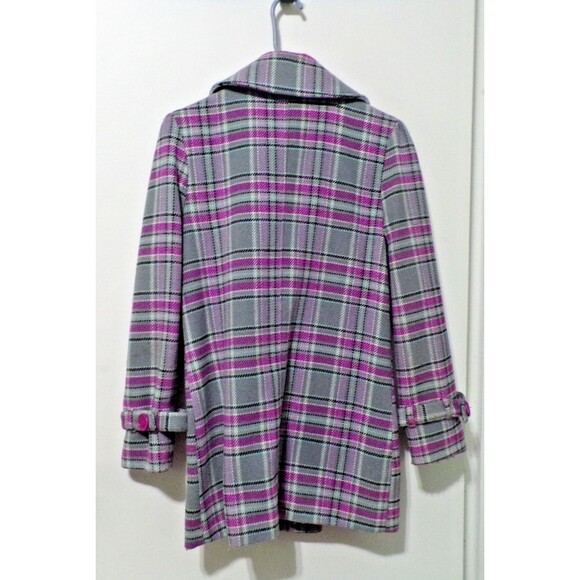 Cherokee Coat Sz 14/16 Gray Pink Black 88% Poly 12% Wool - Picture 2 of 4